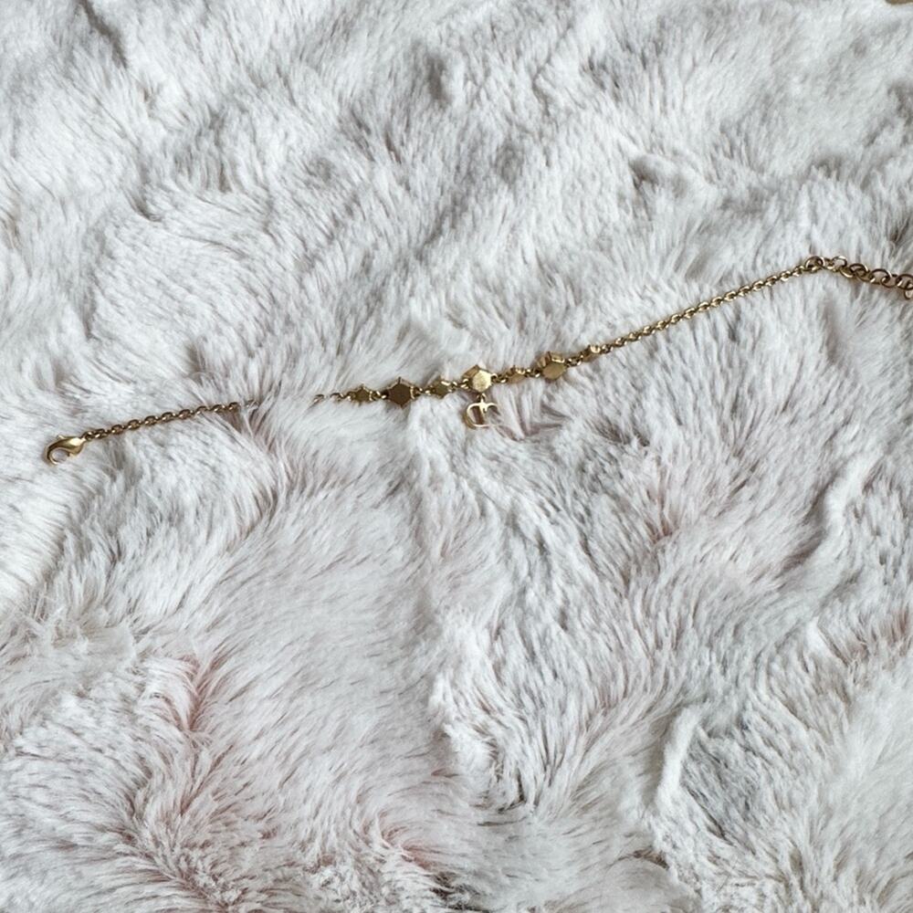 Dior Clair D Lune Crystal Bracelet Gold CD Charm Authentic - Picture 4 of 5